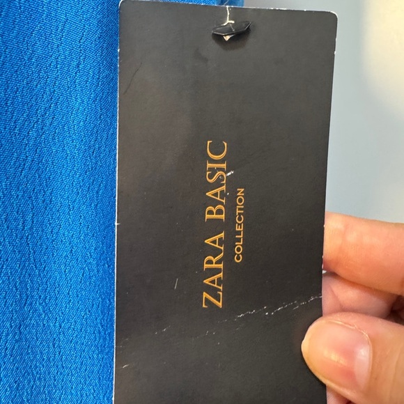 Zara Asymmetrical Sleeveless Blouse Blue - Picture 6 of 10